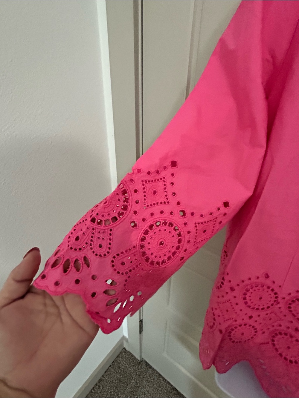 Talbots Pink Eyelet Tunic Top - Picture 6 of 8